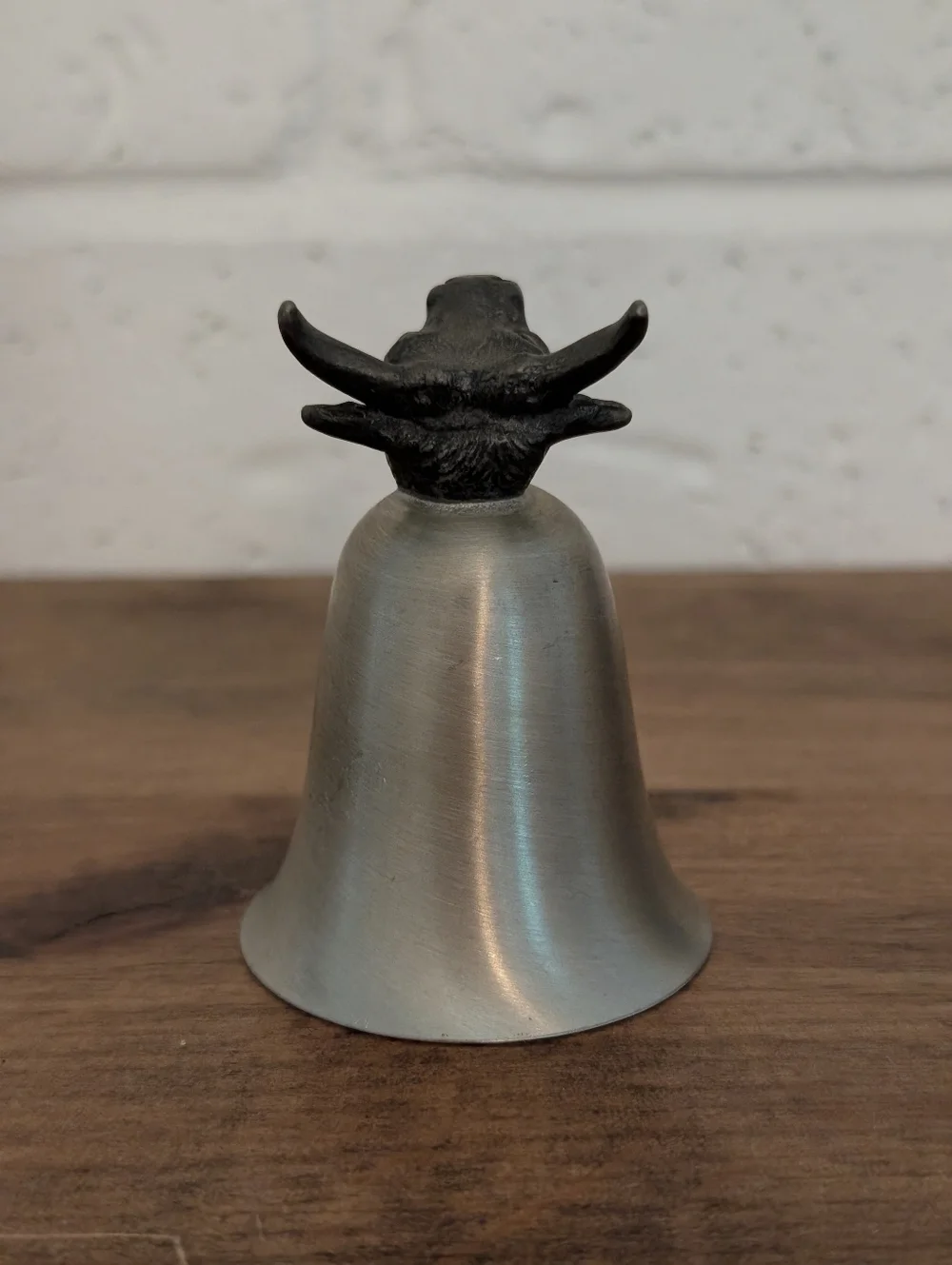 1970's Towle Pewter Bull Cow Longhorn Shot Glass Cup 2 3/4 Inches Tall‎